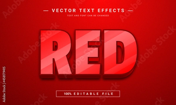Obraz Red 3d Editable text effect template	