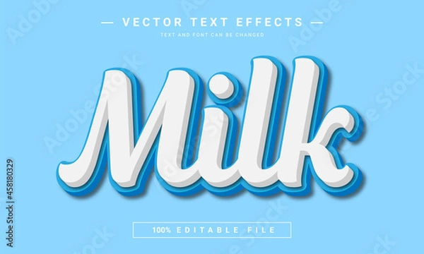 Obraz Milk 3d Editable text effect template	
