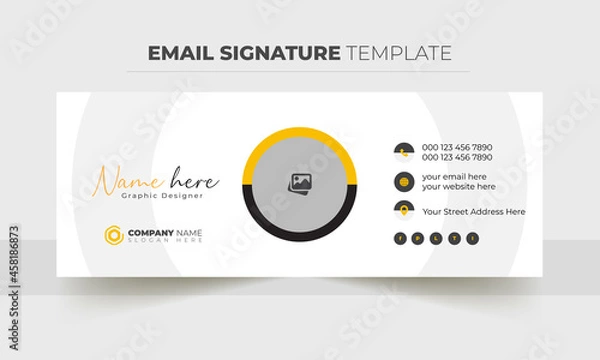 Obraz Email signature vector templates, Trendy email signature, Modern Professional awesome unique Corporate custom beautiful personal Office Email signature design template set with the layout,