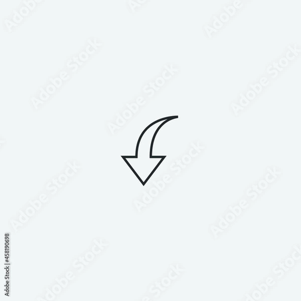 Fototapeta Down_arrow vector icon illustration sign