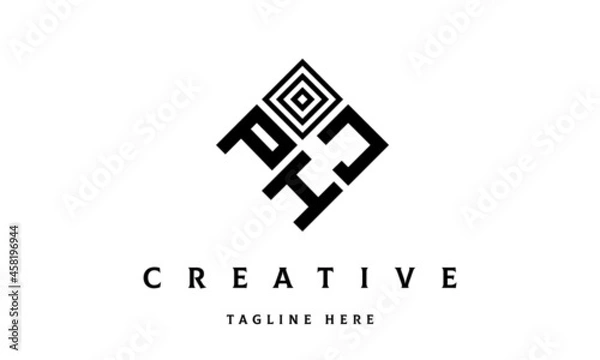 Obraz PJH square three latter logo vector	