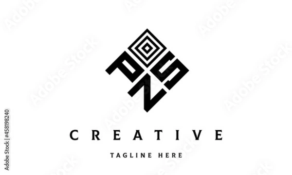 Obraz PSN square three latter logo vector