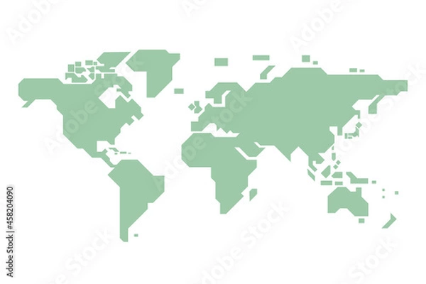 Fototapeta シンプルなデザインの世界地図のベクターイラスト