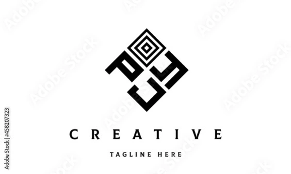 Obraz PYJ square three latter logo vector