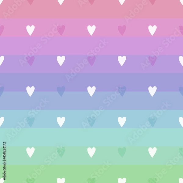 Obraz hearts rainbow background cute seamless pattern for baby vector drawing
