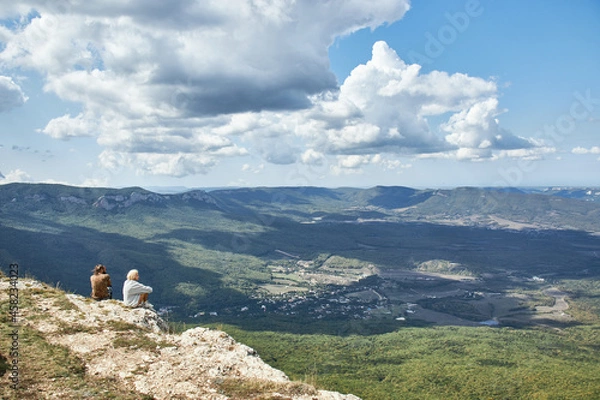 Fototapeta landscape with sky and clouds