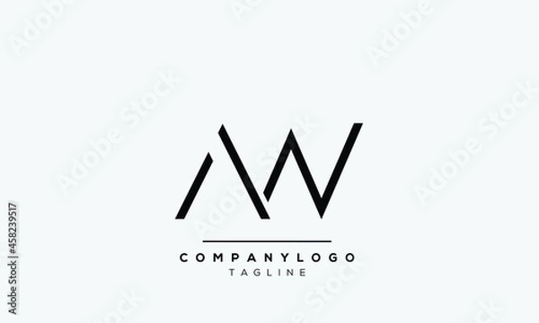 Obraz Abstract Letter Initial AW WA Vector Logo Design Template