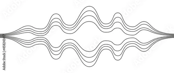 Fototapeta Sound wave line art. Simple isolated image. Vector illustration
