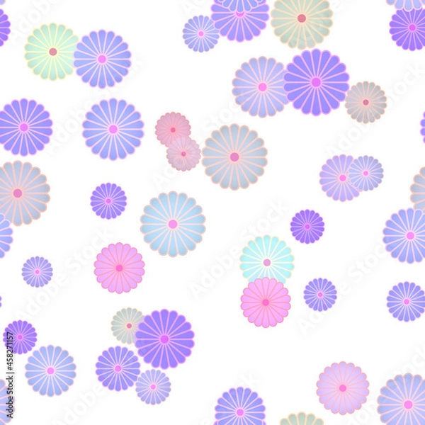 Fototapeta シームレスな菊の和柄イラスト素材