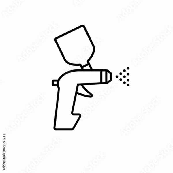 Fototapeta Paint spray gun outline icon. Airbrush car paint simple line vector icon. Symbol, logo illustration. Web design, mobile app. Eps10
