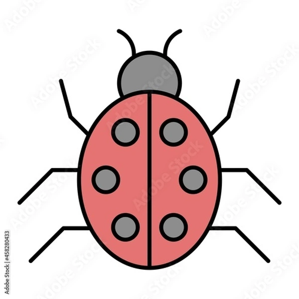 Fototapeta Vector Bug Filled Outline Icon Design