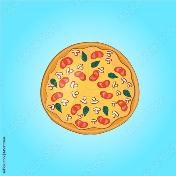 Obraz Cute pizza illustration