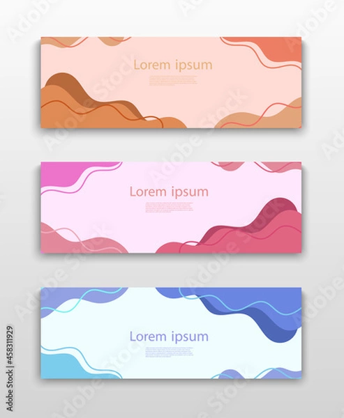 Fototapeta Set of Vector flyer templates. Futuristic background with copy space for inspirational and encouraging thoughts