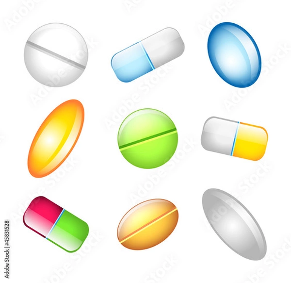 Obraz Icons tablets and pills