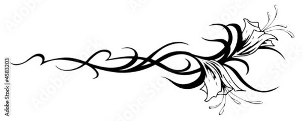 Obraz black vector flower