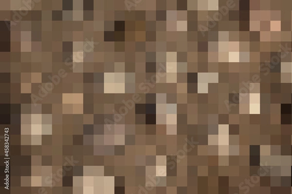 Fototapeta Abstract modern leopard pixel texture. Animals trendy background. Brown shapes formed from merged small squares for print, card, postcard, fabric, textile. Modern ornament of stylized skin
