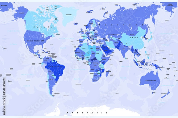 Obraz Weltkarte modern Länder