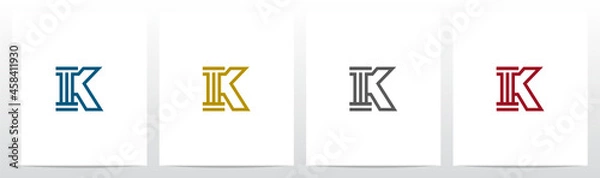Fototapeta Pillar On Letter Logo Design K