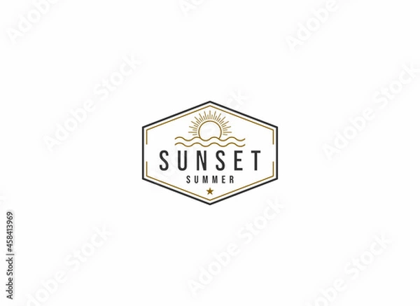 Obraz simple recognizable sunset logo on white background