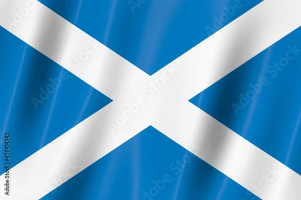 Fototapeta Scotland flag of silk-3D panoramic  illustration