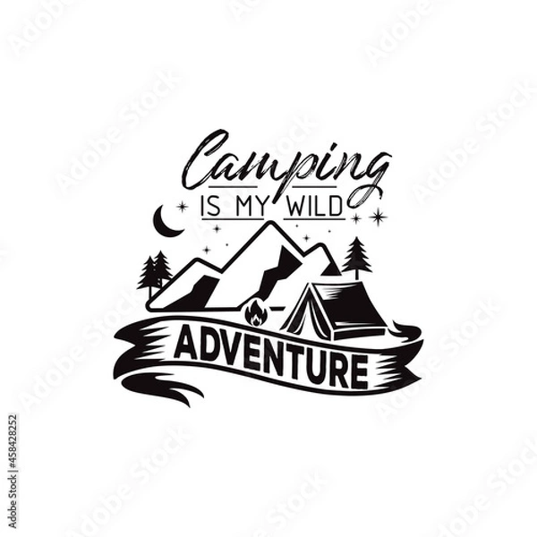 Obraz Camping quptes design vector