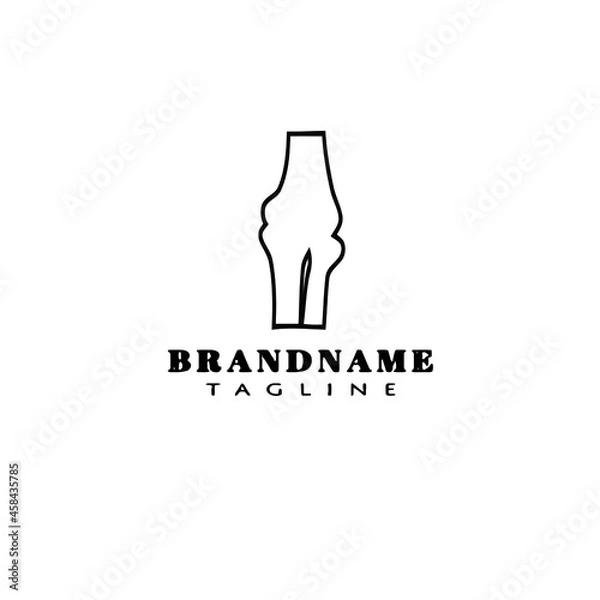 Fototapeta unique bone cartoon logo cartoon icon design black isolated vector