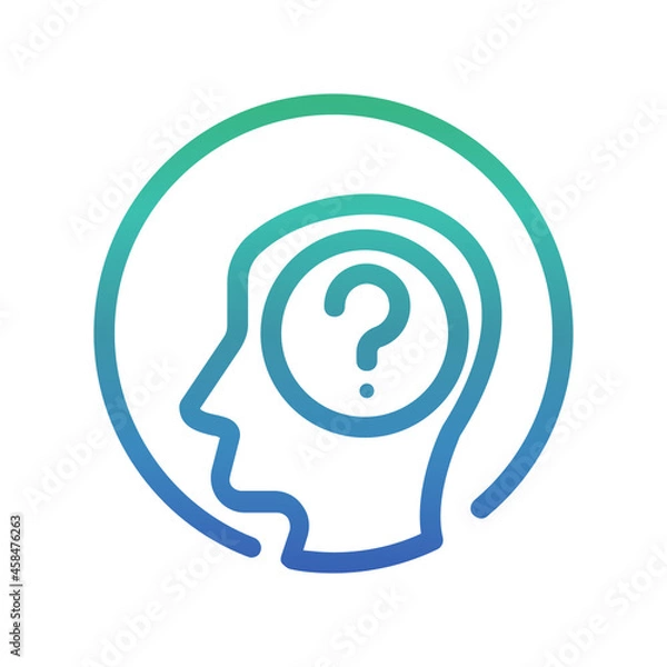 Obraz Thinking , Questions and FAQ gradient icon.