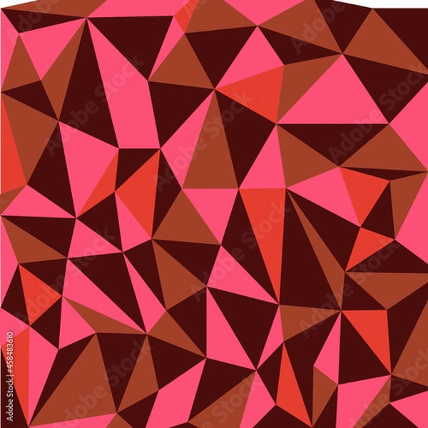 Obraz red triangle krystal pattern