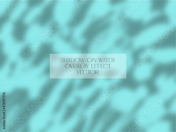 Fototapeta Realistic shadow vector mockup. Vector overlay effect. Shadow on the water, good for foliage shadow. Natural overshadow for your design, 1 vector layer in multiply mode, light file
