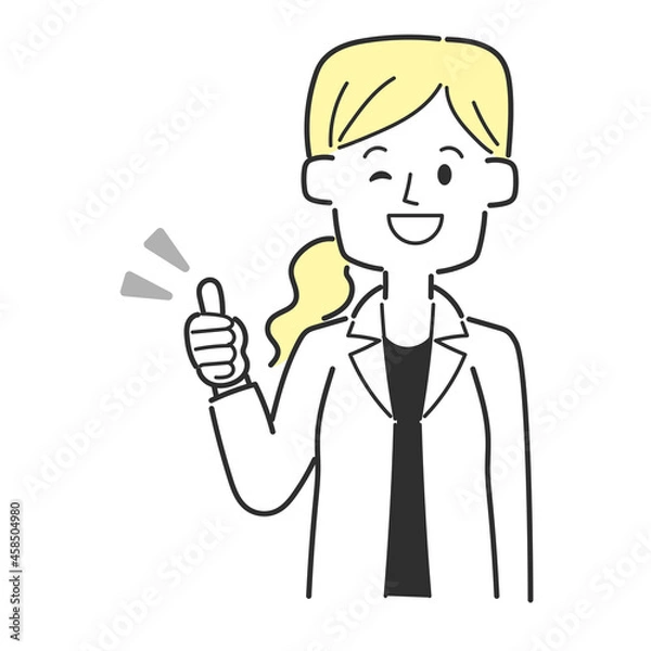 Fototapeta サムズアップをしている医師