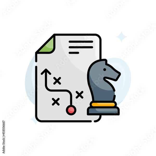 Fototapeta Strategy vector filled outline icon style illustration. EPS 10 file