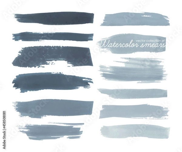 Fototapeta Watercolor Paintbrush Design. Pastel Grunge Texture. Vector Traced Lines. Graphic Paintbrush Elements. Frames Collection. Isolated Abstract Banner. Hand Drawn Shapes Set. Paintbrush Border.