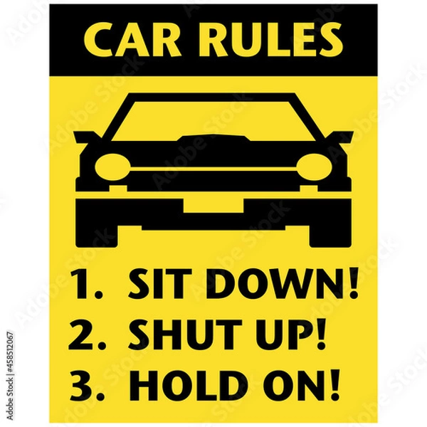 Obraz Abstract emblem with the text - Car Rules,