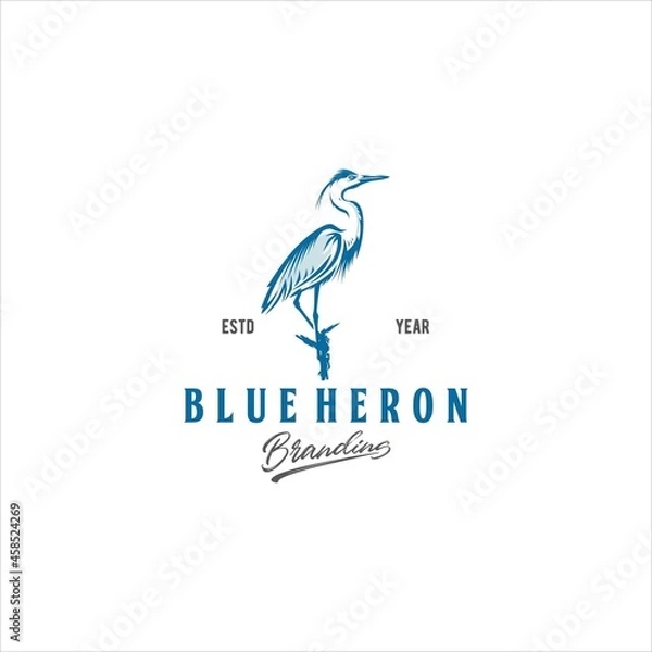 Obraz Blue Heron Logo Design Vector Image