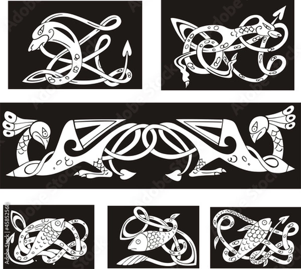 Obraz Animalistic celtic knot patterns