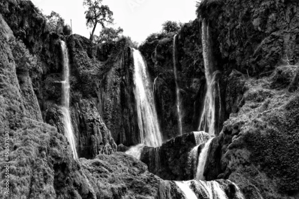 Obraz Waterfall Morocco Black and White