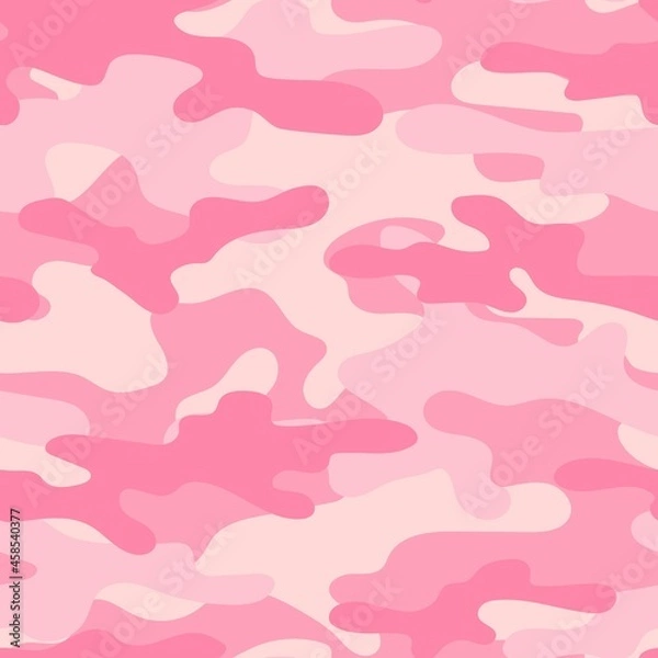 Fototapeta pink Camouflage texture seamless. Abstract military camouflage background for fabric. Vector illustration