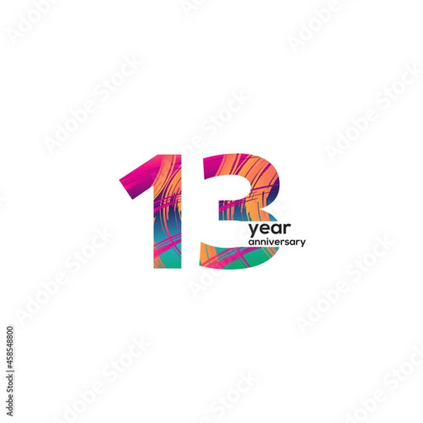 Fototapeta 13th anniversary event party. Vector illustration. numbers template for Celebrating.