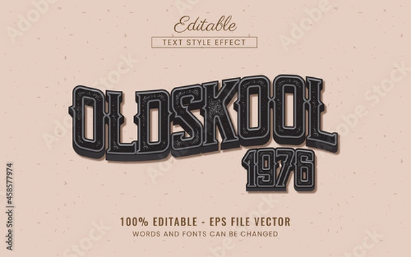 Obraz Oldschool with vintage style tect effect Premium Vector