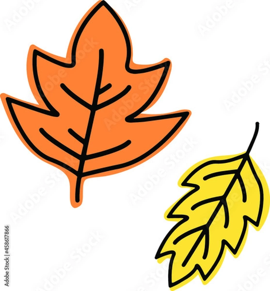 Fototapeta Vector set of autumn leaves
