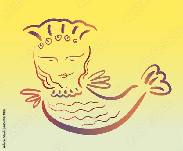 Fototapeta Sirin bird illustration creature from Slavic folklore