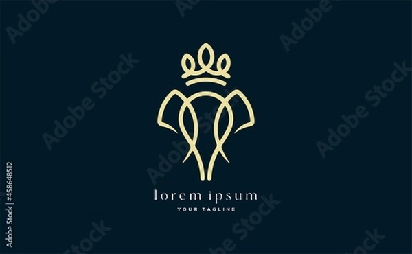 Fototapeta Elephant head logo design