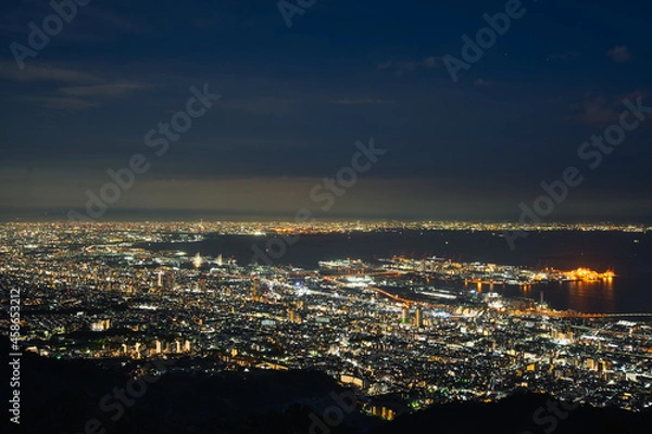 Obraz 兵庫県掬星台から見た神戸の夜景
