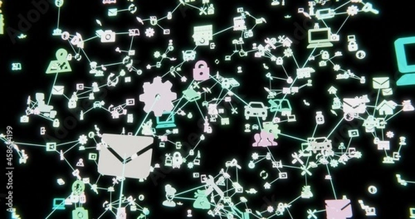 Fototapeta 情報ネットワーク仮想空間のイメージ図