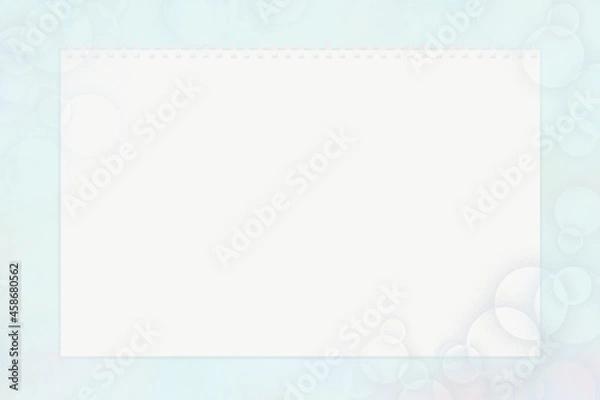 Fototapeta リングノート、ルーズリーフの白い文字入れスペース/ファンシーで可愛い背景画像