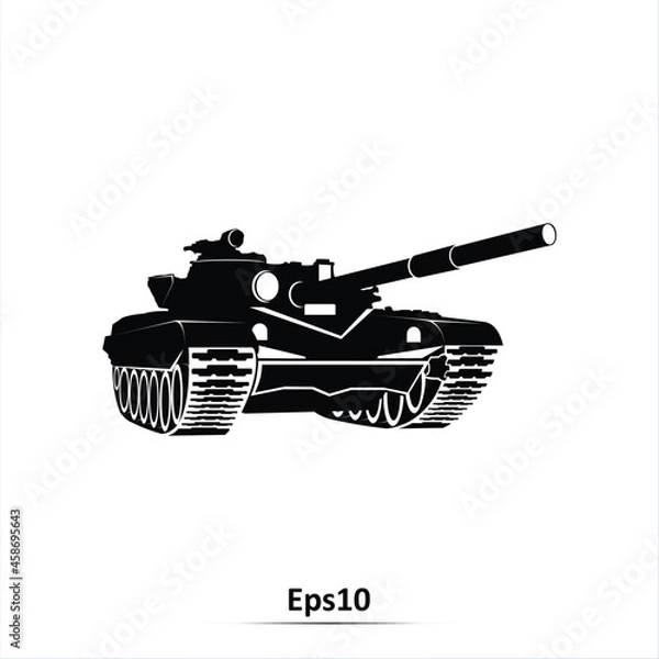 Obraz Tank silhouette. Vector illustraation. EPS10