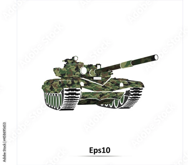 Obraz Tank silhouette. Vector illustraation. EPS10