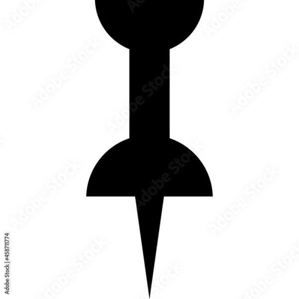 Fototapeta illustration vector icon of push pin