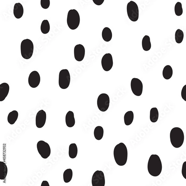 Obraz Hand drawn polka dot seamless pattern. Vector texture circle doodles.
