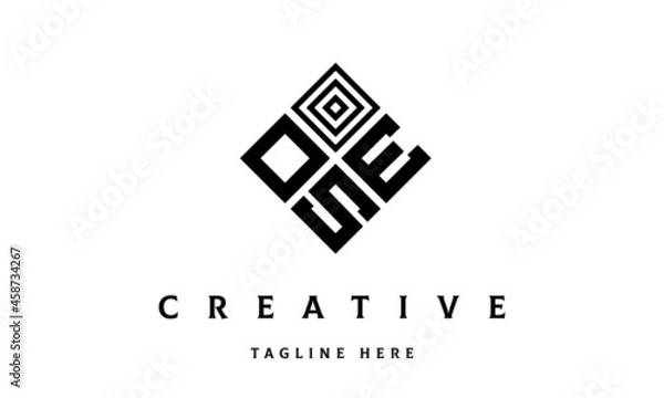 Fototapeta OES rectangle three latter logo vector